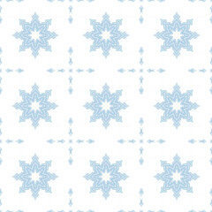 Naklejka na ściany i meble Blue and white patterned surface with geometric shapes