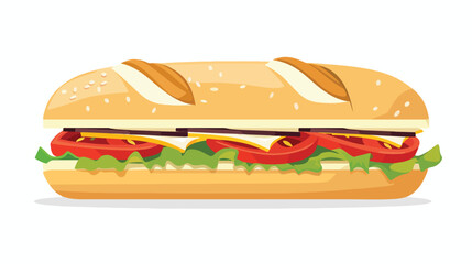 Flat design sub sandwich icon vector illustration is - obrazy, fototapety, plakaty