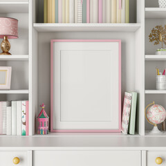 Picture Frame Mockup with Books 