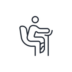 broken leg icon. vector.Editable stroke.linear style sign for use web design,logo.Symbol illustration.
