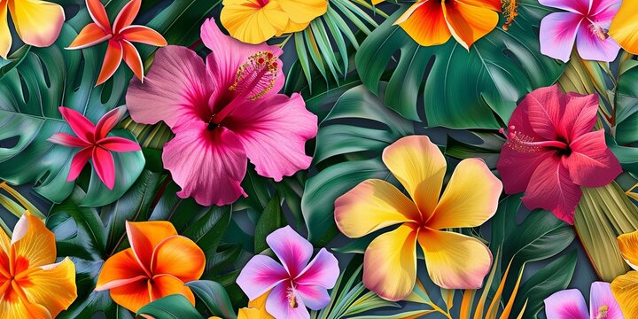 Abstract Botanical Florals  background pattern Generative AI