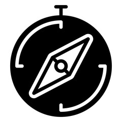 compass icon, glyph icon style