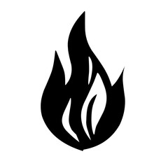 Ikon Api Hitam dan Putih Vektor Datar. Tanda Bentuk Api Unggun, Terisolasi. Koleksi Api Unggun