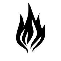 Ikon Api Hitam dan Putih Vektor Datar. Tanda Bentuk Api Unggun, Terisolasi. Koleksi Api Unggun