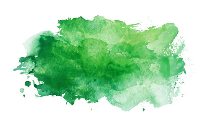 Gentle various shades of green watercolor horizontally brushed on white paper, with drops and a textured appearance