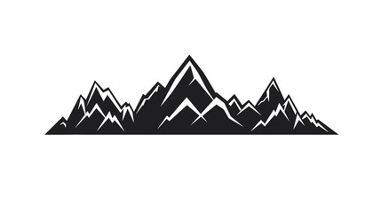 mountain pics black and white vector illustration isolated transparent background, logo, cut out or cutout t-shirt print design,  poster, baby products, packaging design - obrazy, fototapety, plakaty