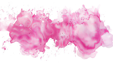 Vast expanse of pink watercolor abstraction with delicate dispersing and pooling on white - obrazy, fototapety, plakaty
