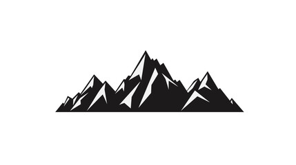 mountain pics black and white vector illustration isolated transparent background, logo, cut out or cutout t-shirt print design,  poster, baby products, packaging design