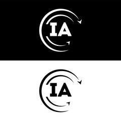 IA letter  logo minimal unique and simple logo design, IA creative modern monogram logo style