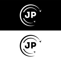 JP letter  logo minimal unique and simple logo design, JP creative modern monogram logo style

