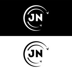 JN letter  logo minimal unique and simple logo design, JN creative modern monogram logo style
