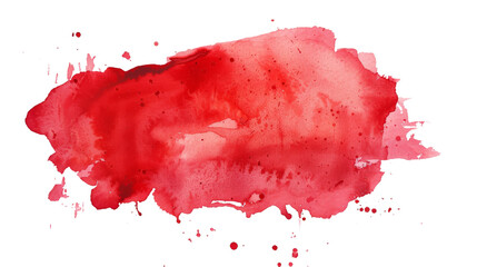 A saturated crimson red color watercolor splash creating a bold and artistic expression on white background - obrazy, fototapety, plakaty