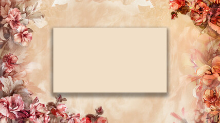 Greeting card with beautiful floral background with mockup for text, concept for greeting card