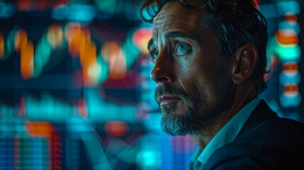 man on the background of a chart