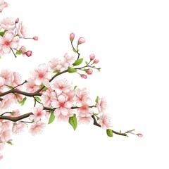 Cherry blossom background, Spring blossom, Vector illustration, Ai Generated