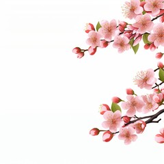 Obraz na płótnie Canvas Cherry blossom background. Sakura branch with pink flowers, Vector illustration, Ai Generated