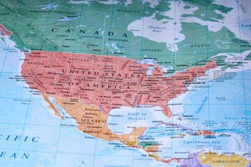 North America on the world map