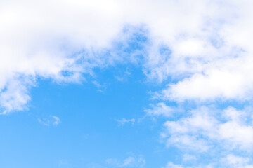 爽やかな空、白い雲とその間に見える青い空