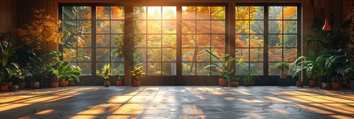 Interior Large Window Cartoon Illustration, Background Images , Hd Wallpapers