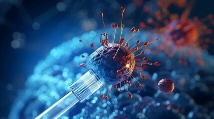 Photo-Realistic Virus and Cancer Vectors in Medical Research - obrazy, fototapety, plakaty