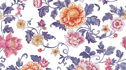 Behang Floral seamless pattern. Flower background. Flourish © Hyper