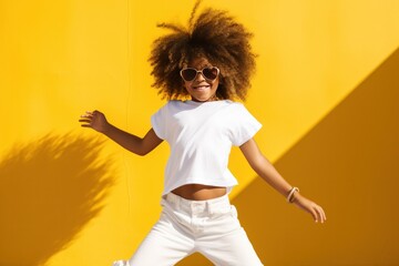 African american child wearing white t-shirt - 750210191
