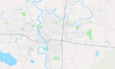 Fototapeta na wymiar Monroe Louisiana Map, Detailed Map of Monroe Louisiana