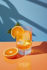 Minimalistic trendy photo of cocktail