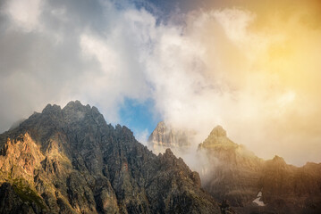 black sea plateaus mountain landscapes waterfall lake and cloudy sky and sunlight