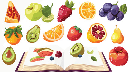 Fruit recipe book design vector illustration eps10 g