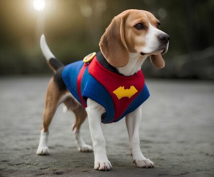 Cute Beage in Superhero Attire