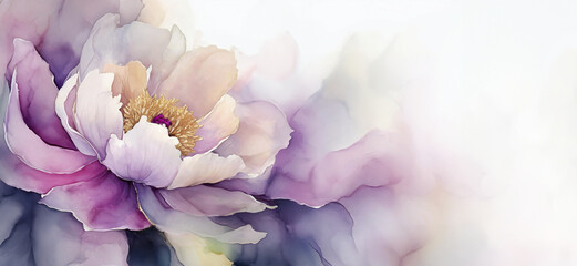 Piwonia piękny fioletowy kwiat abstrakcja. Motyw kwiatowy - obrazy, fototapety, plakaty