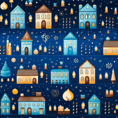christmas background with houses