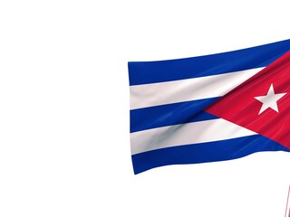 Cuba national flag isolated on white background.