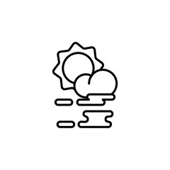 icon Clouds And Fog, Foggy, Weather, Cloudy, Sun. editable isolated white background.