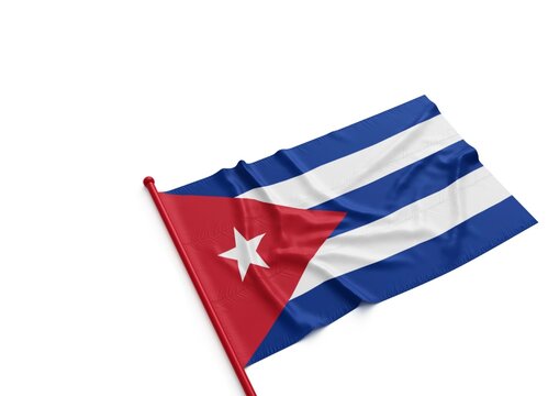 Cuba national flag isolated on white background.