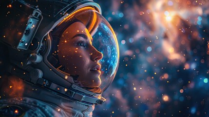 Astronaut in space wallpaper, featuring a lone explorer floating amidst the vastness of the cosmos.