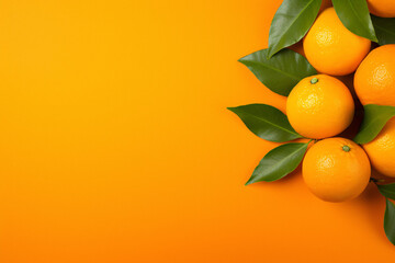 fresh orange fruits, Mandarian oranges, Space text, Free Space, top view,