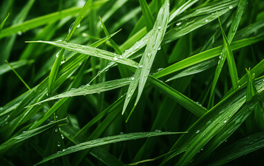 Fototapeta na wymiar grass close, dew grass, summer park, Green grass, sunny morning
