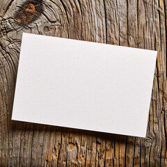 Blank paper on a wooden background, with a rough texture and natural wood grain.