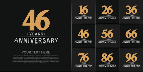 Naklejka premium Set of Anniversary Logotype brown and gray color can be use for special day celebration