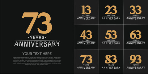 Naklejka premium Set of Anniversary Logotype brown and gray color can be use for special day celebration