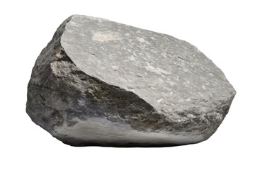 A high quality stock photograph of a single grey heavy rock isolated on a white background - obrazy, fototapety, plakaty