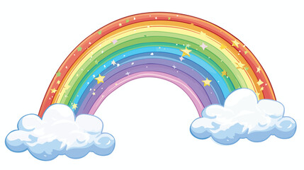 Rainbow with cloud fantasy decoration dream isolated