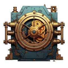 Illustrated Tresor, artistic safe illustration, illustrated lock tresor