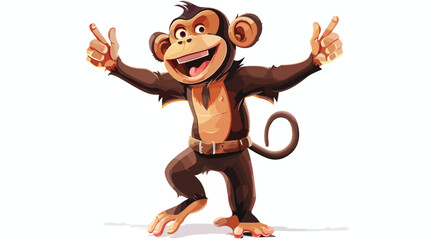 Rendered illustration of Monkey cartoon character wi - obrazy, fototapety, plakaty