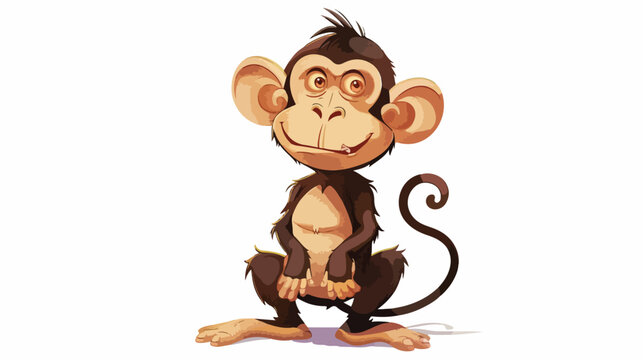 Rendered illustration of Monkey cartoon character wi