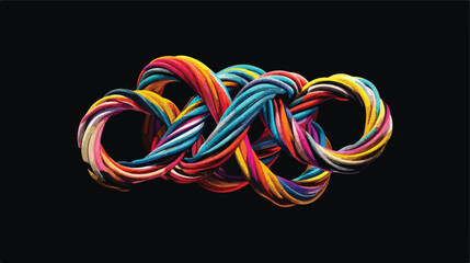 Rendering of an artistic object made with colorful r