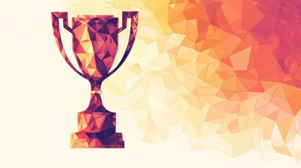 Stylized Trophy Icon - Symbol of Achievement - Minimalist Sports Background - Generative AI