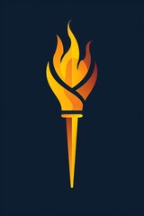Flame of Triumph - Sports Ceremony Torch Icon - Minimalist Athletic Symbolism - Generative AI